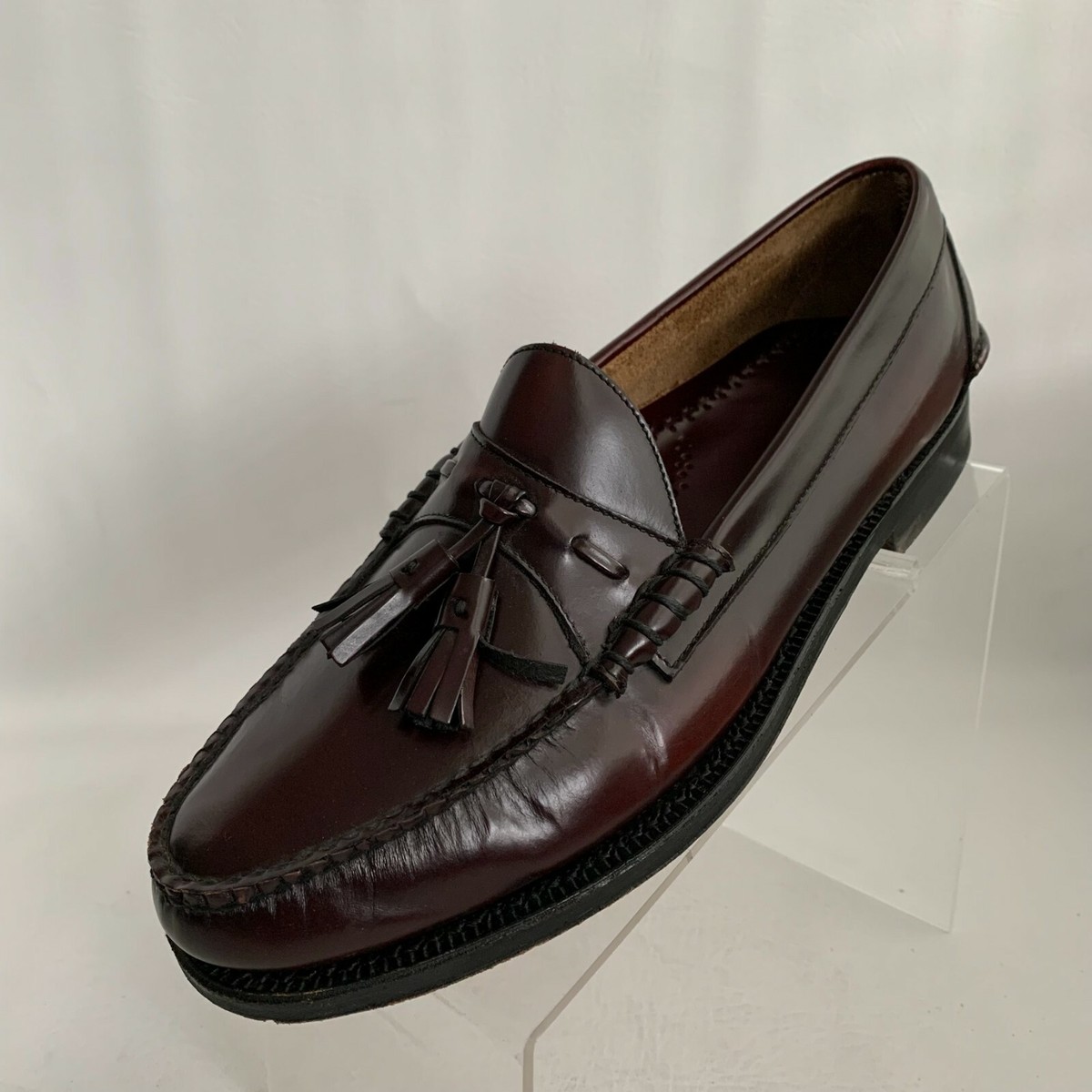 Johnston Murphy Burgundy Leather Tassel Slip On Loafers Shoes Men\'s 8.5 M Johnston & Murphy Brown Leather Tassel | Mercari main image 4