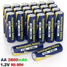 Lot AA Rechargeable Batteries 2800mAh 1.2V NI-MH Double A Battery