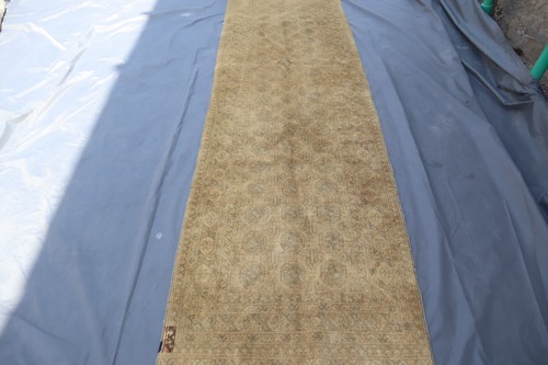 Terracotta Bukhara Runner Rug 3x10 Turkmen Antique Muted Neutral Rug/ Boho Rug - Picture 2 of 16