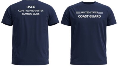 FAMOUS CLASS  *COAST GUARD CUTTER *USCG*2-SIDED PERFORMANCE POLYESTER SHIRT