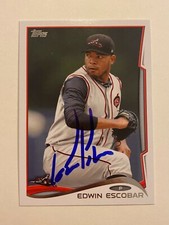 Edwin Escobar Signed Topps #187 2014 Card Richmond Flying Squirrels Auto MLB RAD