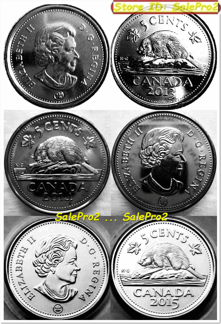 Benchmark Series 2013 Nickel 3 個セット（5） 3x CANADA 2013 2014 2015 CANADIAN NICKEL QUEEN ELIZABETH BEAVER 5
