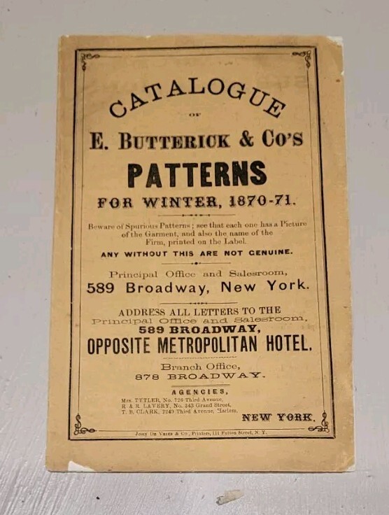 1870 Butterick Original Catalogue of Fashion Patterns for Winter Dress,  Child | eBay