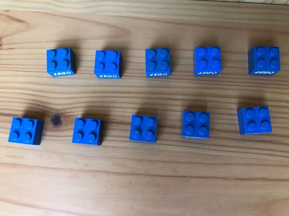 Lego 10x 3003pb008 Brick 2x2 with Lego pattern blau blue printed set 682 604 410 - Bild 4 von 4