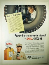 Vintage 1941 SHELL GASOLINE Lg Magazine Print Ad: RESEARCH