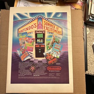 Giant 13-10” Play Choice Super Mario 2 Contra RBI Arcade video game  AD FLYEr