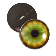 Pair Tiger Inspired Half Sphere Sew-On Glass Eyes Taxidermy Jewelry