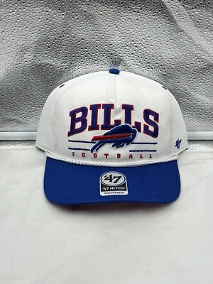 ’47 Buffalo Bills NFL '47 White TT Roscoe Hitch Rope Snapback Adjustable Hat