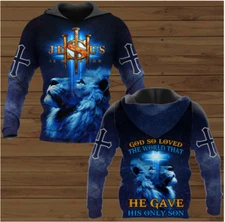 JESUS CHRIST GOD SO LOVED THE WORLD THAT HE GAVE HIS ONLY SON JOHN 3D HOODIE