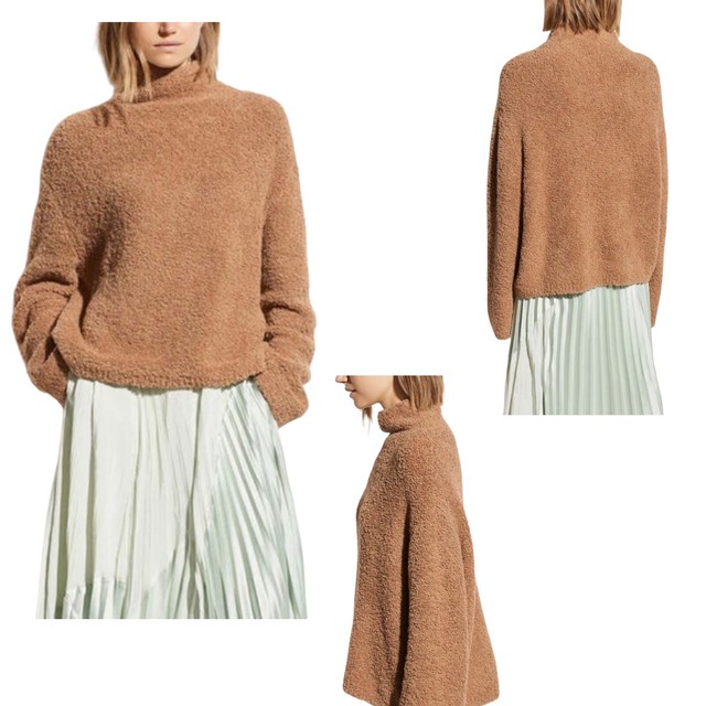 Vince Teddy Wool Cashmere Funnel Neck 