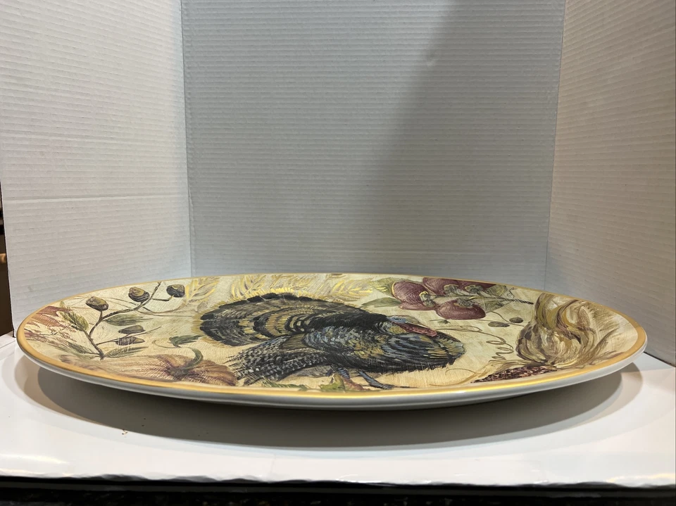 Большое овальное блюдо из индейки Pottery Barn для сбора урожая керамики на День благодарения - Изображение 2 из 4