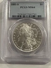 1881-S Morgan Dollar $1 PCGS MS64 - 90% Silver Bright White