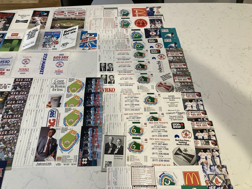 Lot of 51 Diff 1970’s-00’s Boston Red Sox  Pocket Schedule Lot Ted Pedro Yaz - Image 3 of 4