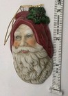 2 Vintage Porclein Santa Face Ornaments Rare — photo 6