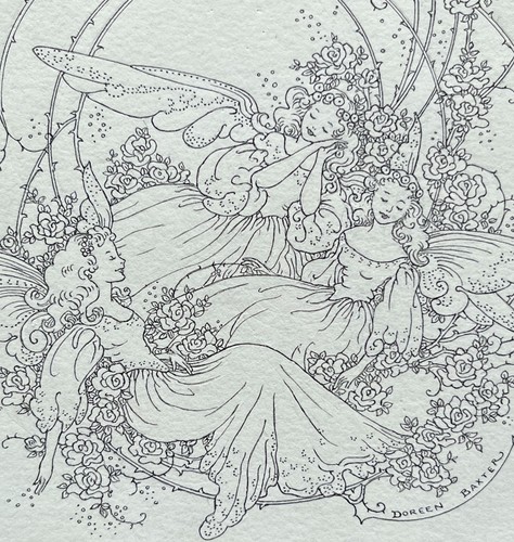 Doreen Baxter Pen & ink Fairies for Fairy Tales book. Chris Beetles Provenance - Picture 5 of 8