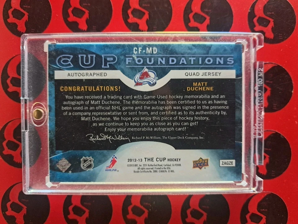 2012-13 Matt Duchene Cup Foundations  /15 Patch Auto #CF-MD Colorado Avalanche - Image 2 of 2