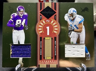 2005 Leaf Limited Round by Round #RR-28 Randy Moss Roy Williams Game Jersey /75