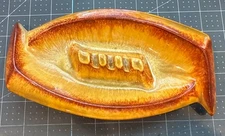 Vintage Art Deco House Of Gregory MCM Ceramic Ashtray 1960’s Gold Brown