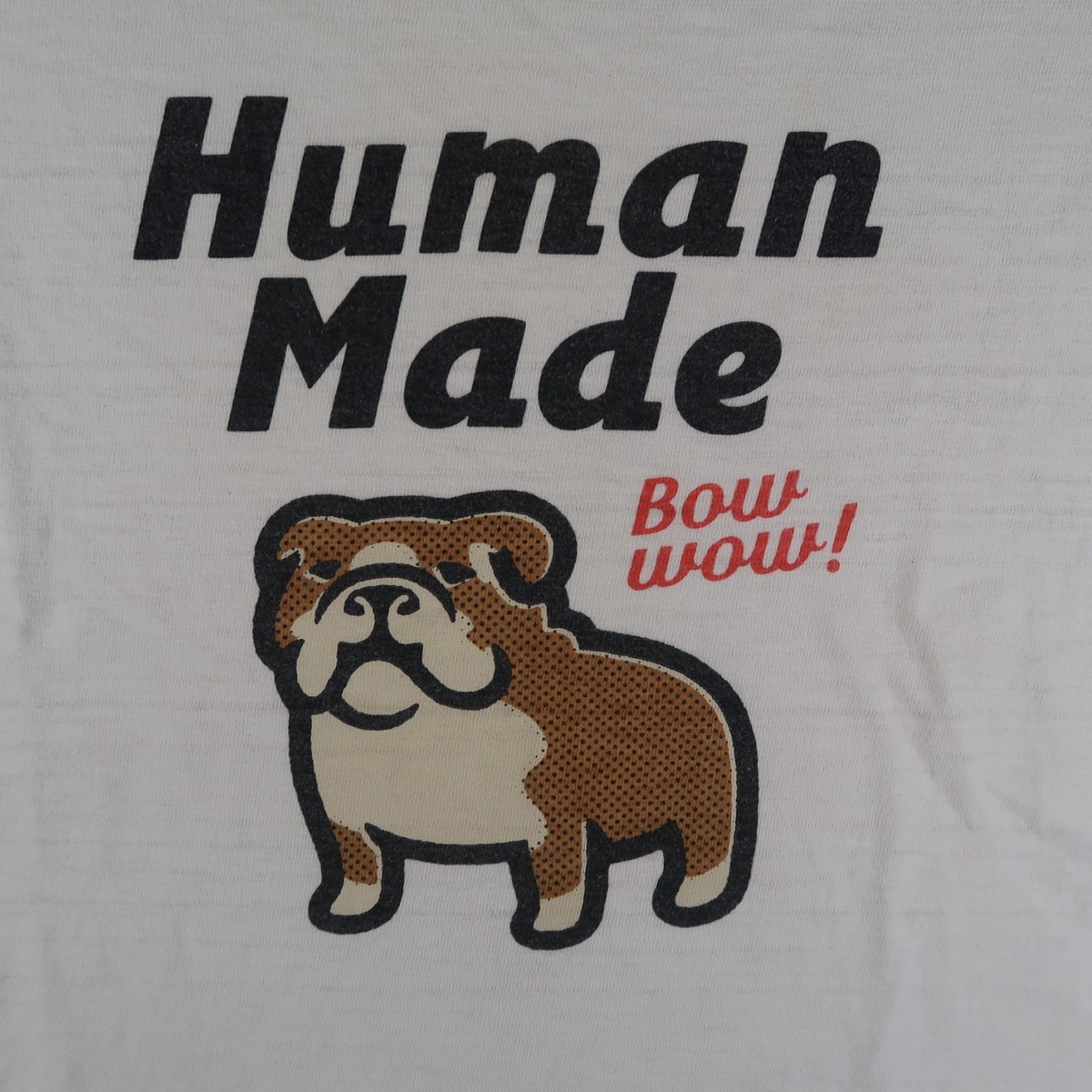 Human Made Bow Wow Bulldog White T Shirt Men Size 2XL Cotton Japan 