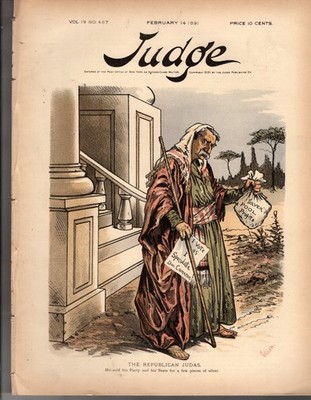1891 Judge JFebruary 14 - Don Cameron - the Republican Judas Original print only