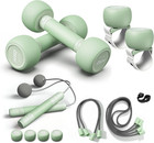 5-in-1 Adjustable Dumbbells Set for Home Gym - Pink/Green Fitness Gear