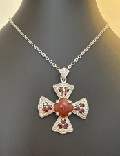 Ciondolo croce scudo ordine cavalieri templari crociati 925 sterling Thailandia 2"