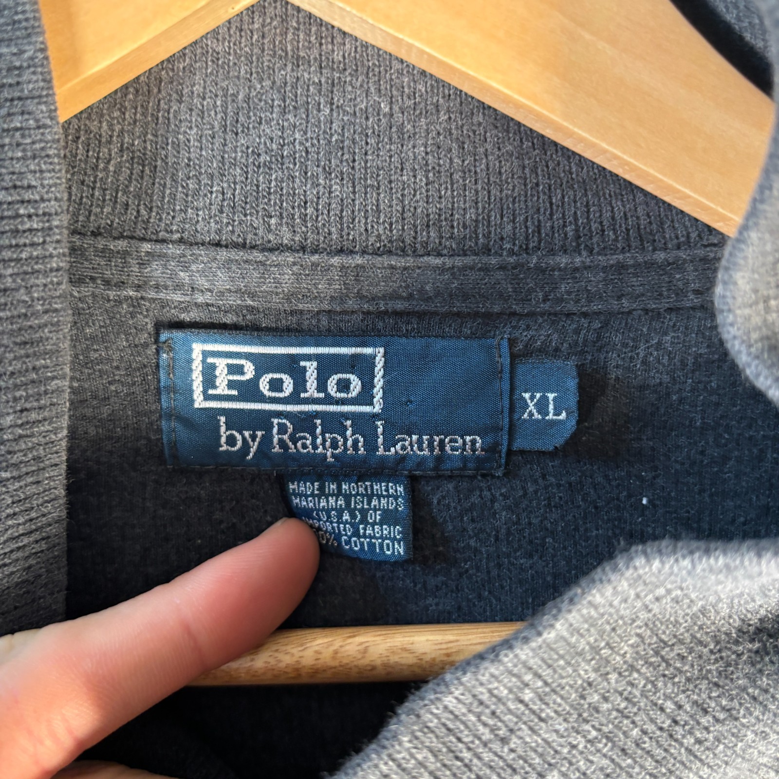 Polo Ralph Lauren Felpa Full Zip XL Grigio Cotone Rosso Pony Logo Track Jacket