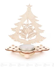 Candle Holder Tree with Bells 12cmx12.5cmx7.5cm NEW Erzgebirge