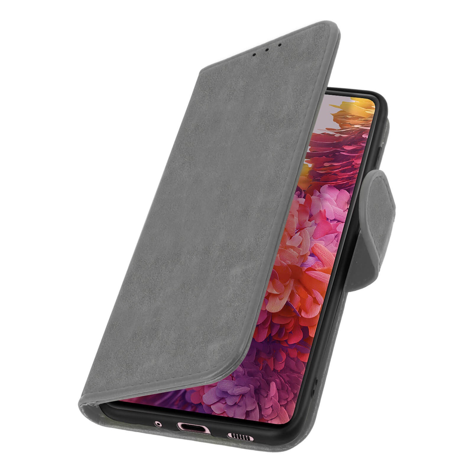 Housse Galaxy S20 FE grise avec fonction support et protection intégrale antichoc