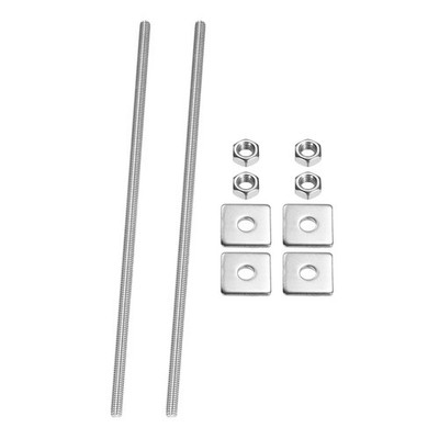 2 Pcs Fully Threaded Rod, M6 x 300mm Thread Bar Studs with Nuts, Square Washer