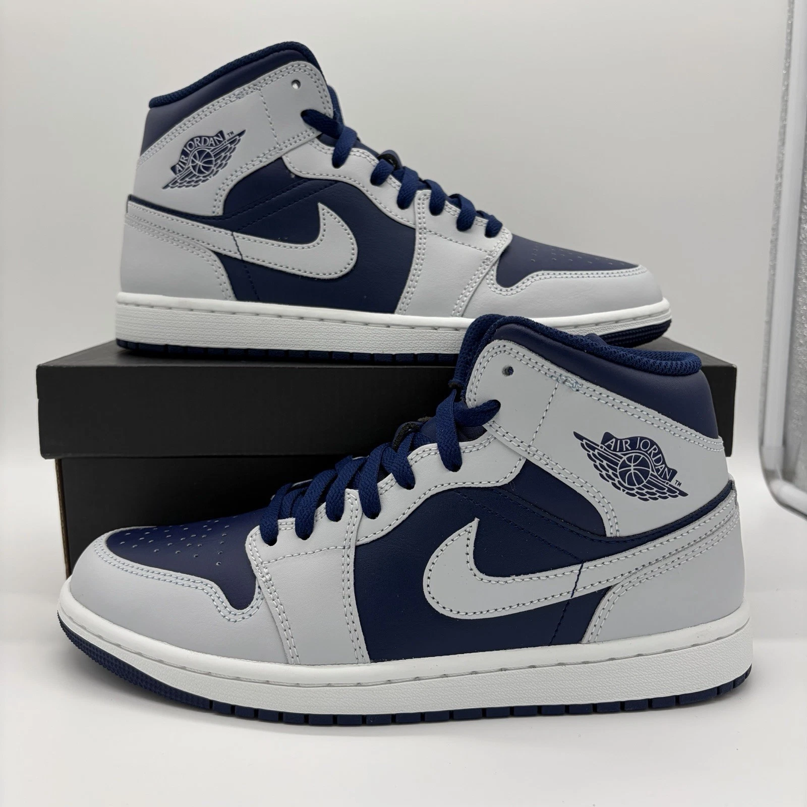 Nike Air Jordan 1 Mid Blue Void Pure Platinum Sneakers DQ8426-403 Mens Size NEW