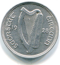 Ireland 3 Pence 1928 KM-4 HG coin    lotdec3806