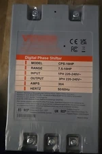 Digital Phase Shifter 10HP 30A 3 Phase Converter 220V for Shop Garage Motor