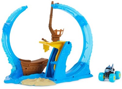 , Megalodon Loop of Doom Stunt Spielset mit exklusivem 164 Maßstab DieCast Mo...