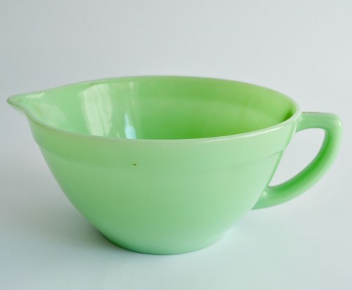Fire King Jadeite Batter Bowl beccuccio con manico diametro 7,5" - Foto 3 di 7