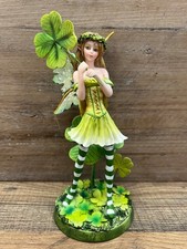 Fairy With Clover Resin Figurine 8" x 4"