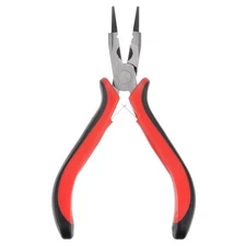 Mini Round Nose Pliers 4.5" Tapered Jaw Precision Fine Plier with Plastic Handle
