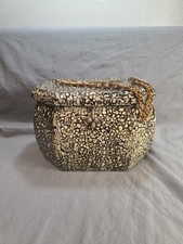 Vintage Wood Satchel Box With Mirror And Velvet Lining