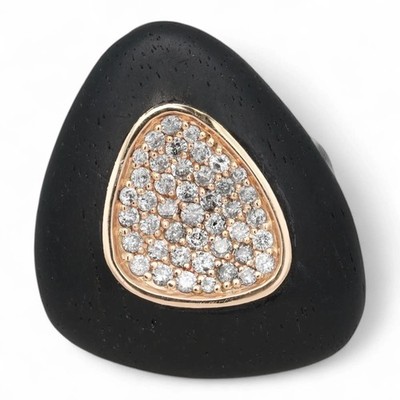 Roberto Münze ''Capri Plus'' Pavé Diamanten Ebenholz Holz 18K Gelbgold 0,90Ctw