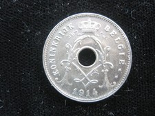 Belgium 5 Centimes 1914 Gem BU Belgie Dutch Text Albert I g0066 Coin