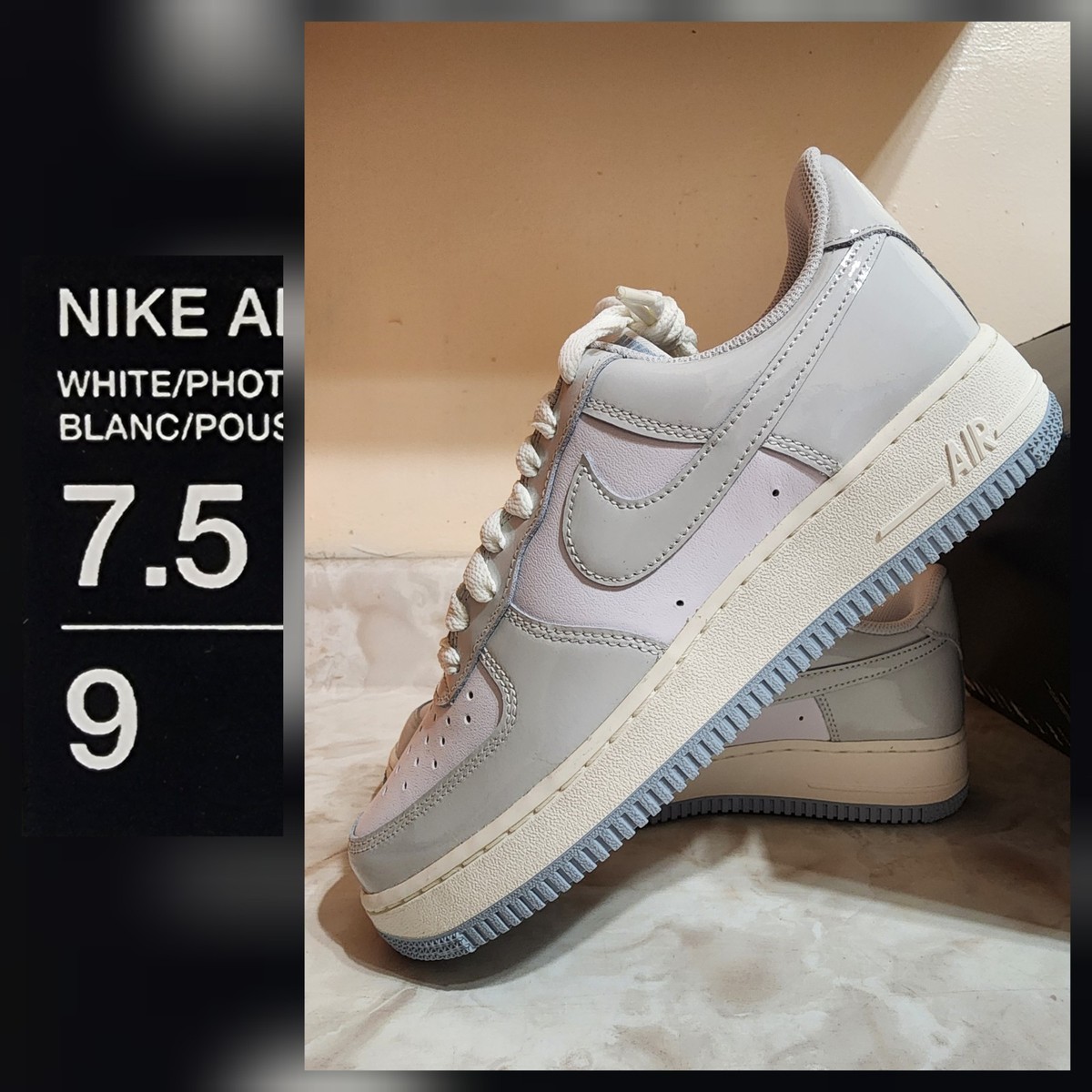 Men's Size 7.5 Nike Air Force 1 '07 'Photon Dust' White Grey