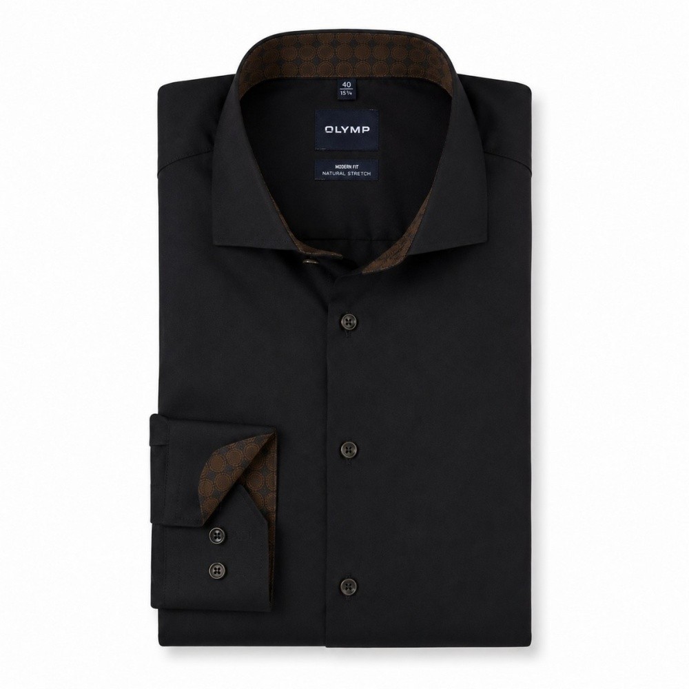 Olymp Level Five Men Slim Fit Business Shirt Body Fit Black 201024 68