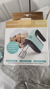 Yomelo 9-Speed Digital Hand Mixer Electric, 400W Powerful DC Motor with Snap-On