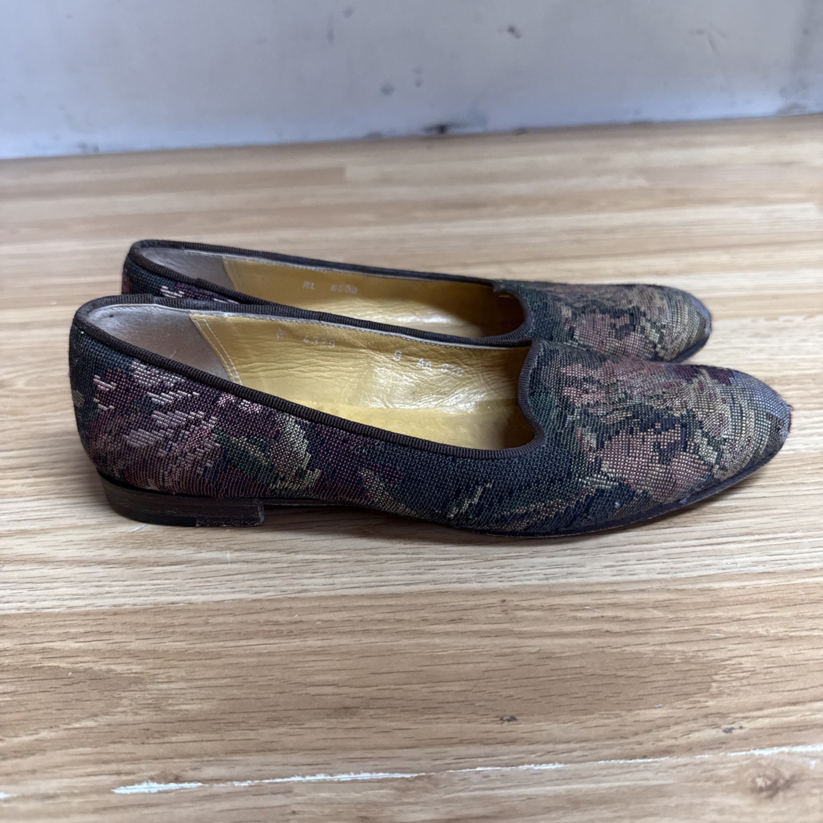 Vintage 90s Ralph Lauren tapestry loafers Flats Women's Size 9 AA thumbnail 2