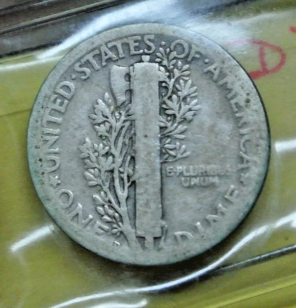 Moneda de diez centavos Mercury 1921 D buena fecha clave Foto 2 de 4