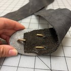 Repro Civil War Black Leather Belt with "CS" Brass Oval belt buckle, SZ 38"-44"W — photo 4