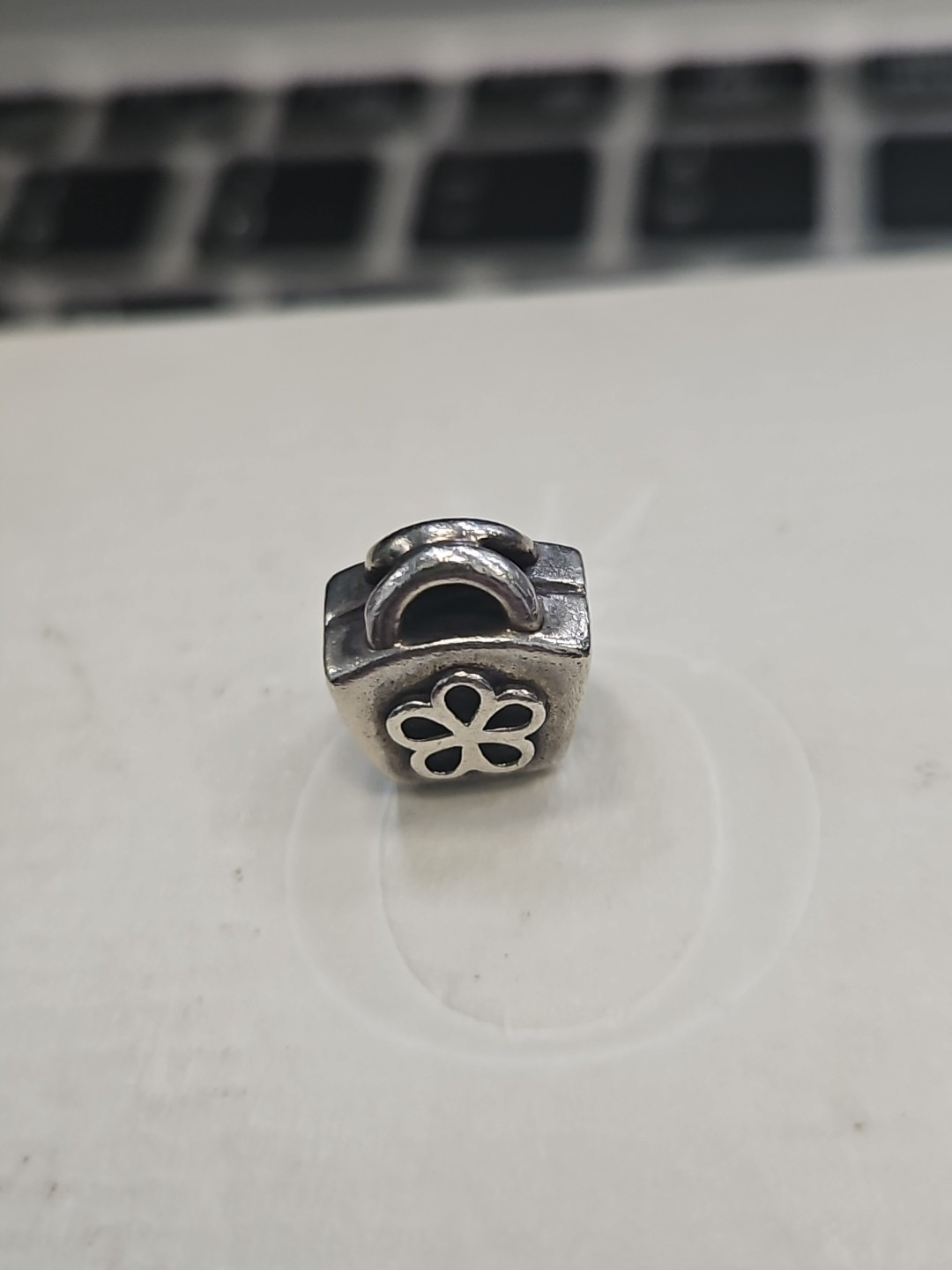 Pandora 925 Silver Purse Charm Bead with Pink Zirconia 790309PCZ ALE