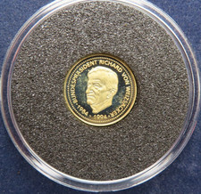 Gold Medaille Bundespräsident Richard von Weizsäcker 1,24 Gramm Gold Au PP proof