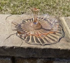 Vintage Pink Depression glass- Fluted Edge Tidbit Tray