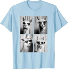 Funny Llamas with Sunglasses Cool Photo Booth Unisex T-Shirt